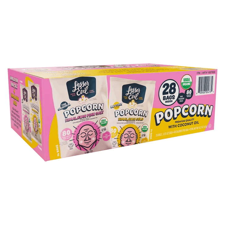 Lesser Evil Organic Popcorn Variety Pack, 28-Count image 3