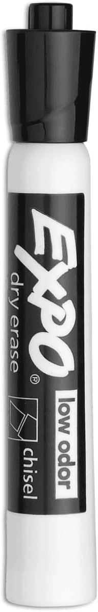EXPO Low-Odor Dry Erase Markers, Black Chisel Tip, 36-Count image 2