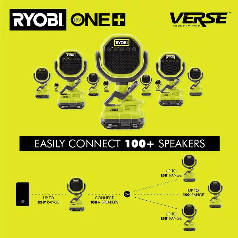 RYOBI ONE+ 18V VERSE Clamp Speaker 2-Pack (Tools Only) image 5