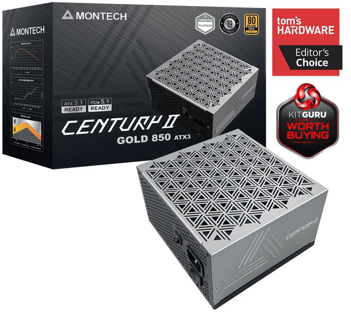 MONTECH Century II 850W Fully Modular ATX 3.1 Power Supply
