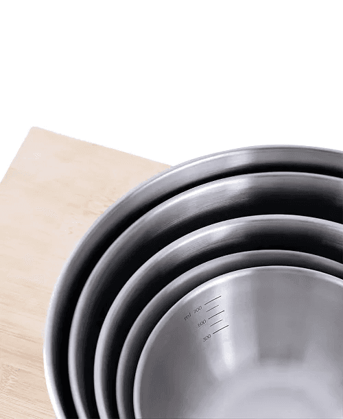 Art & Cook 5-Piece Nesting Stainless Steel Bowl Set image 3