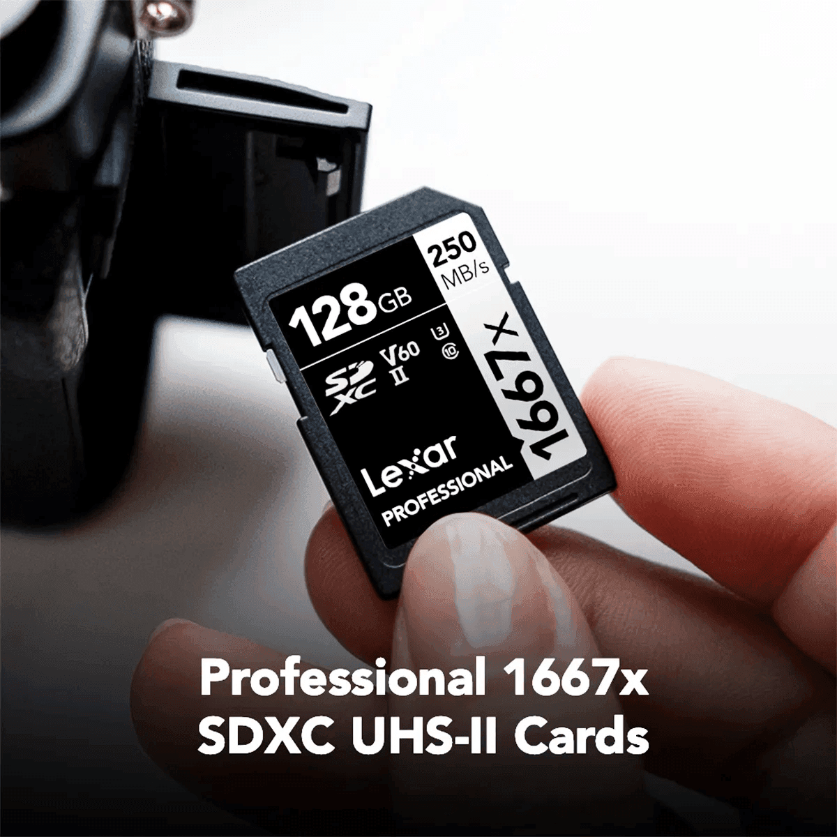 Lexar SILVER Professional 1667x 128GB UHS-II V60 SDXC Memory Card image 2