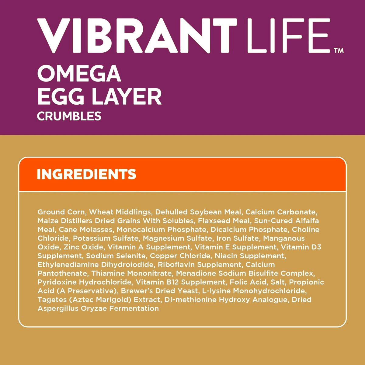 Vibrant Life Omega Egg Layer Crumbles, 40 lb Bag image 3