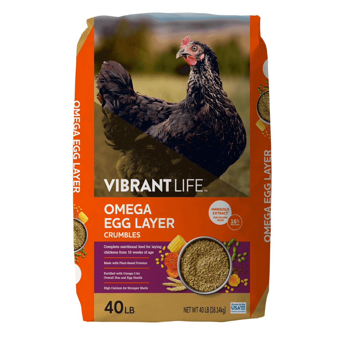 Vibrant Life Omega Egg Layer Crumbles, 40 lb Bag
