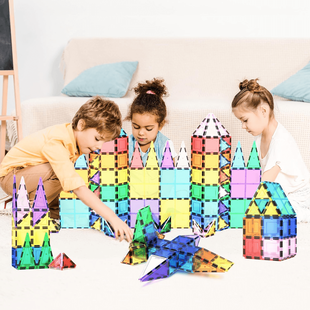 PicassoTiles 100-Piece Magnetic Building Tile Set image 5