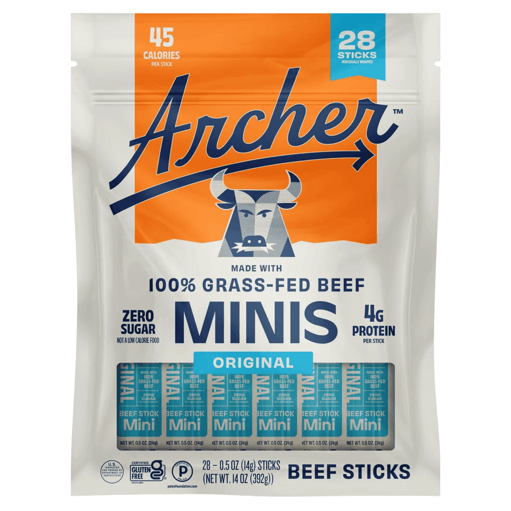 Country Archer Grass-Fed Beef Stick Minis, Original, 28-Count