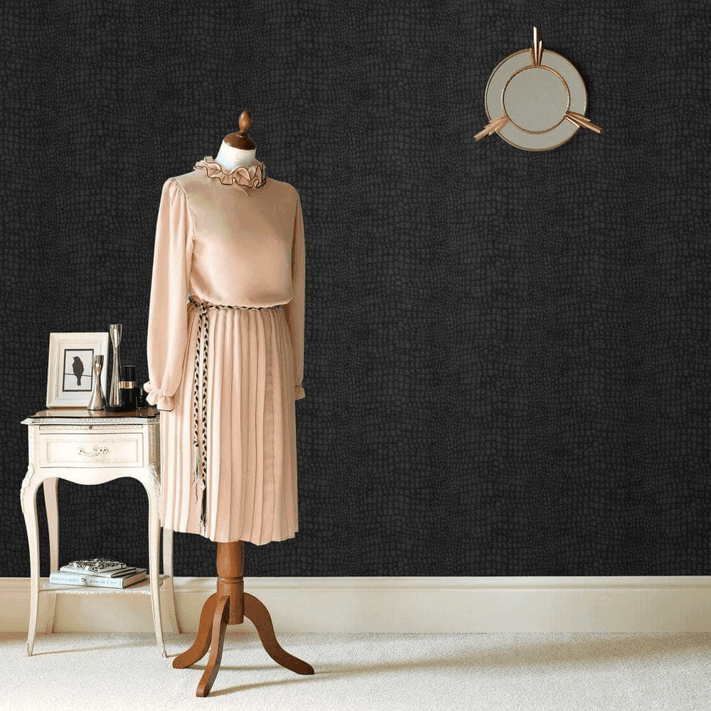 Graham & Brown Black Crocodile Wallpaper Roll image 5