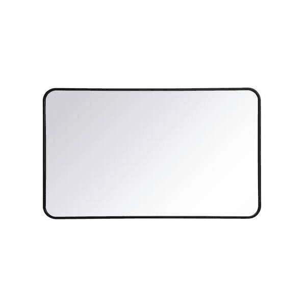 Timeless Home 24 in. x 40 in. Soft Corner Black Metal Rectangle Mirror image 2