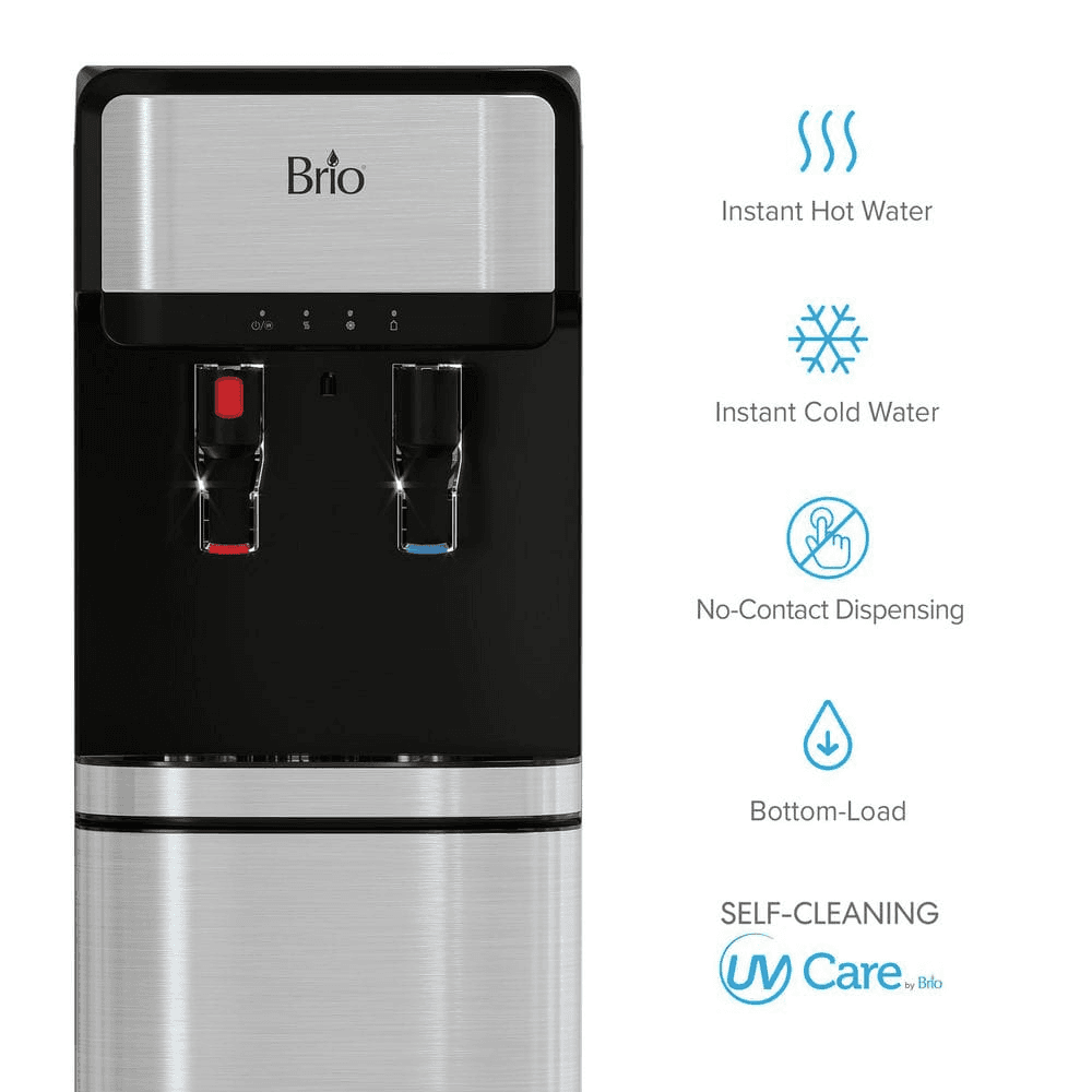 Brio 300 Series Bottom-Load Hot & Cold Water Cooler Dispenser - Silver image 3