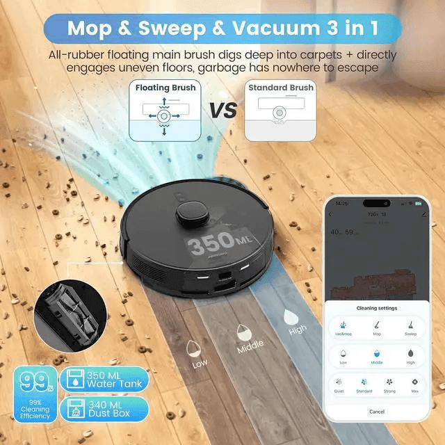 AIRROBO T20+ Robot Vacuum and Mop with Self-Emptying Station image 5