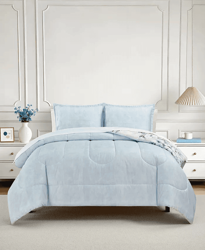 Macy's Colesville Reversible 3-Piece King Comforter Set - Blue image 2