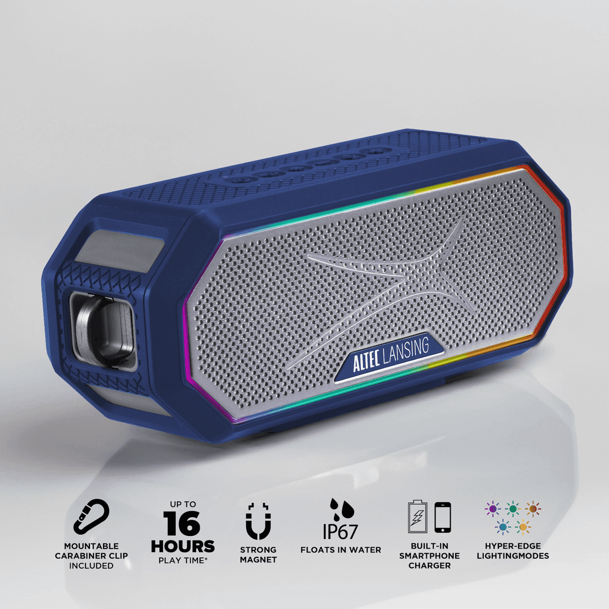 Altec Lansing HydraJolt 2.0 Bluetooth Speaker (Blue) image 2