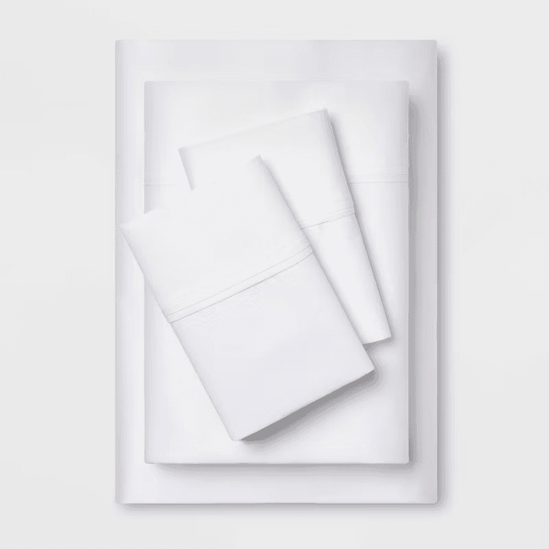 Threshold Twin/Twin XL 400-Thread-Count Cotton Sheet Set (White)