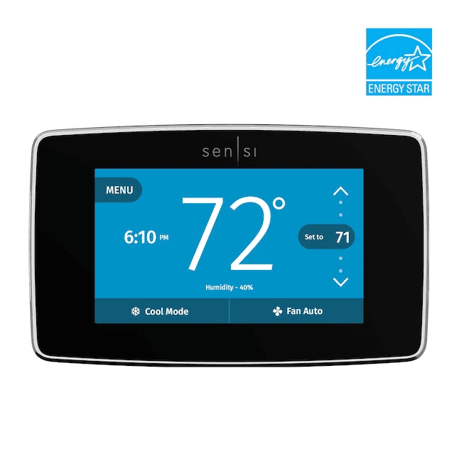 Copeland Sensi Touch Black Smart Thermostat with Wi-Fi