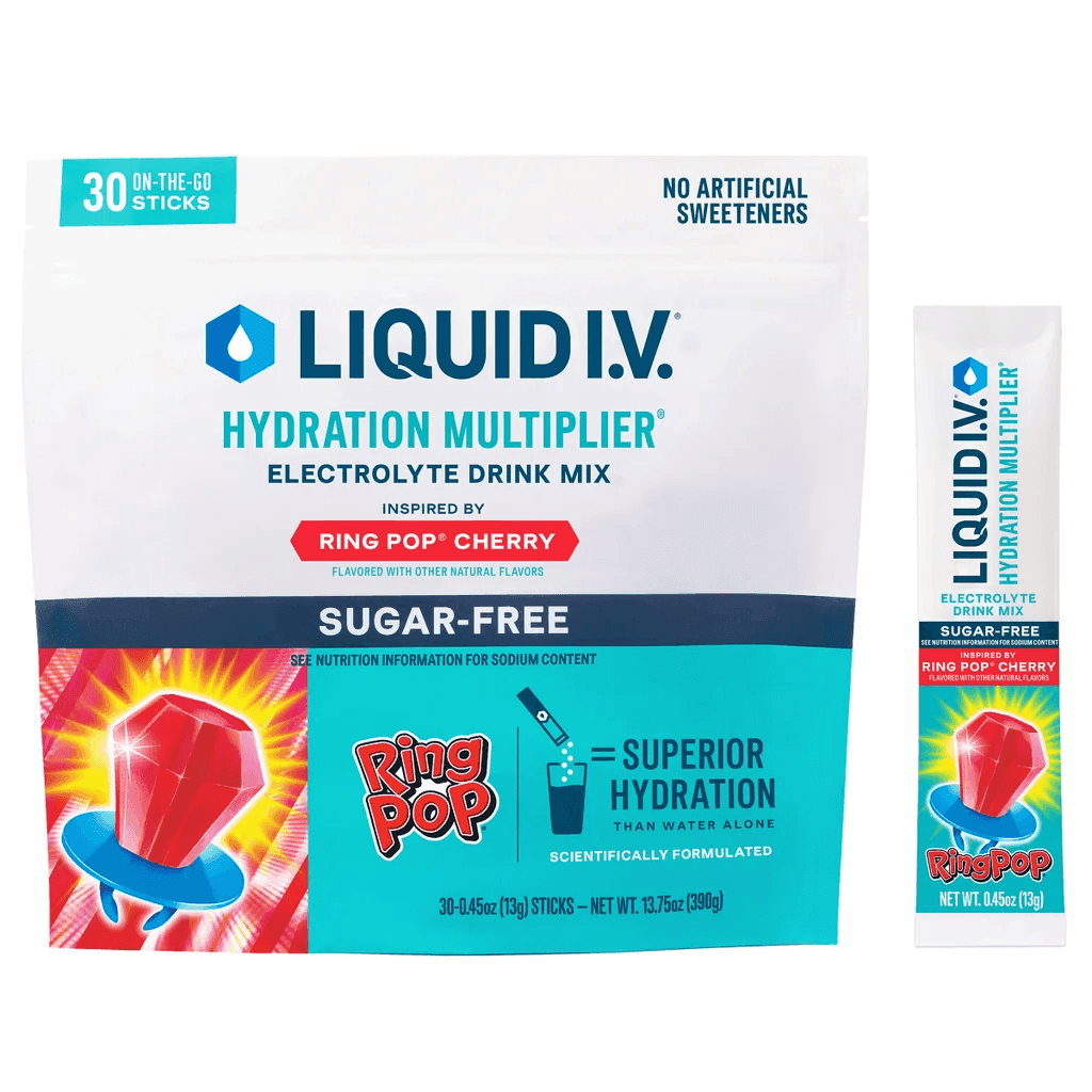 Liquid I.V. Hydration Multiplier Sugar-Free Ring Pop Cherry, 30-Count