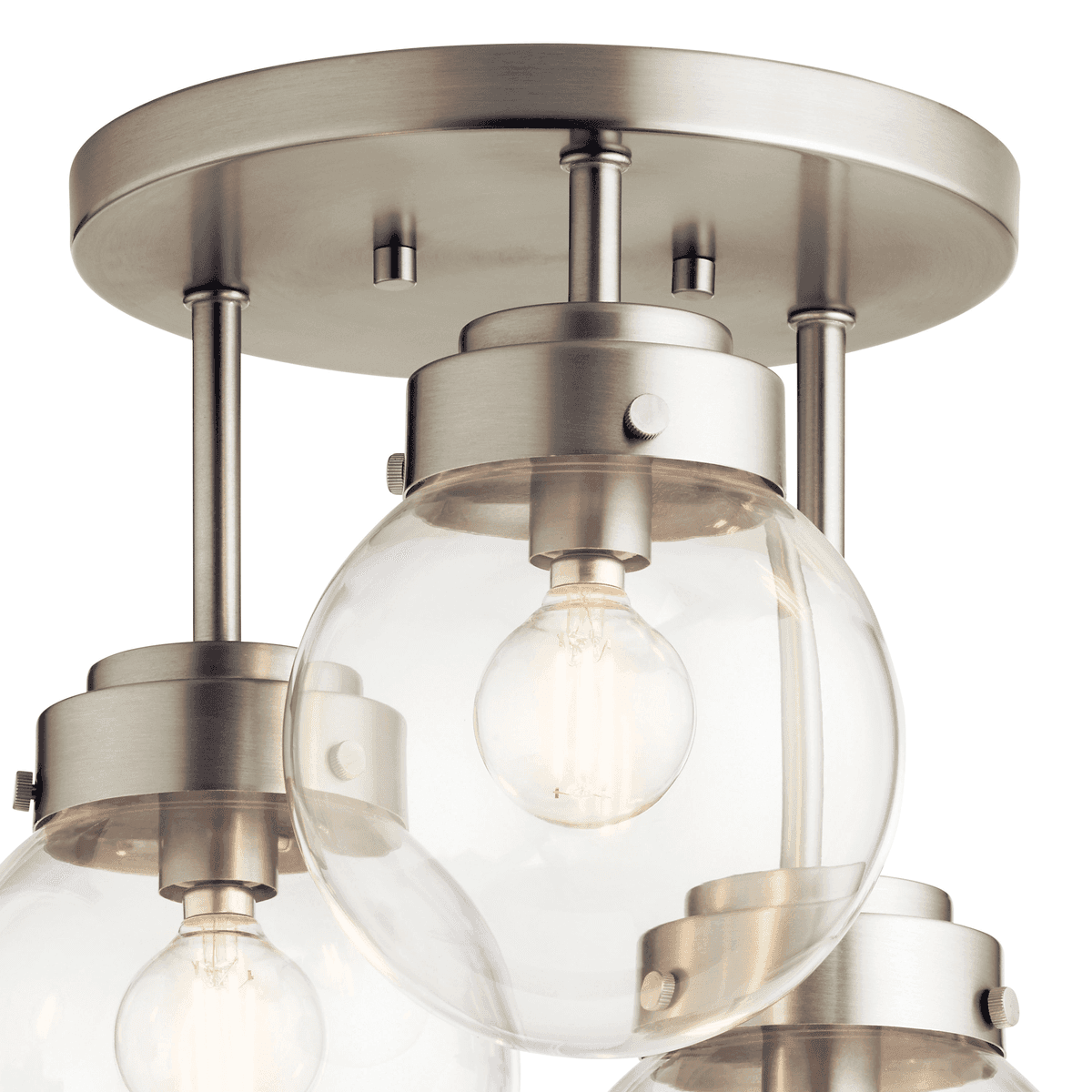 Kichler Strabo 12-in 3-Light Semi-Flush Mount Fixture - Brushed Nickel image 2