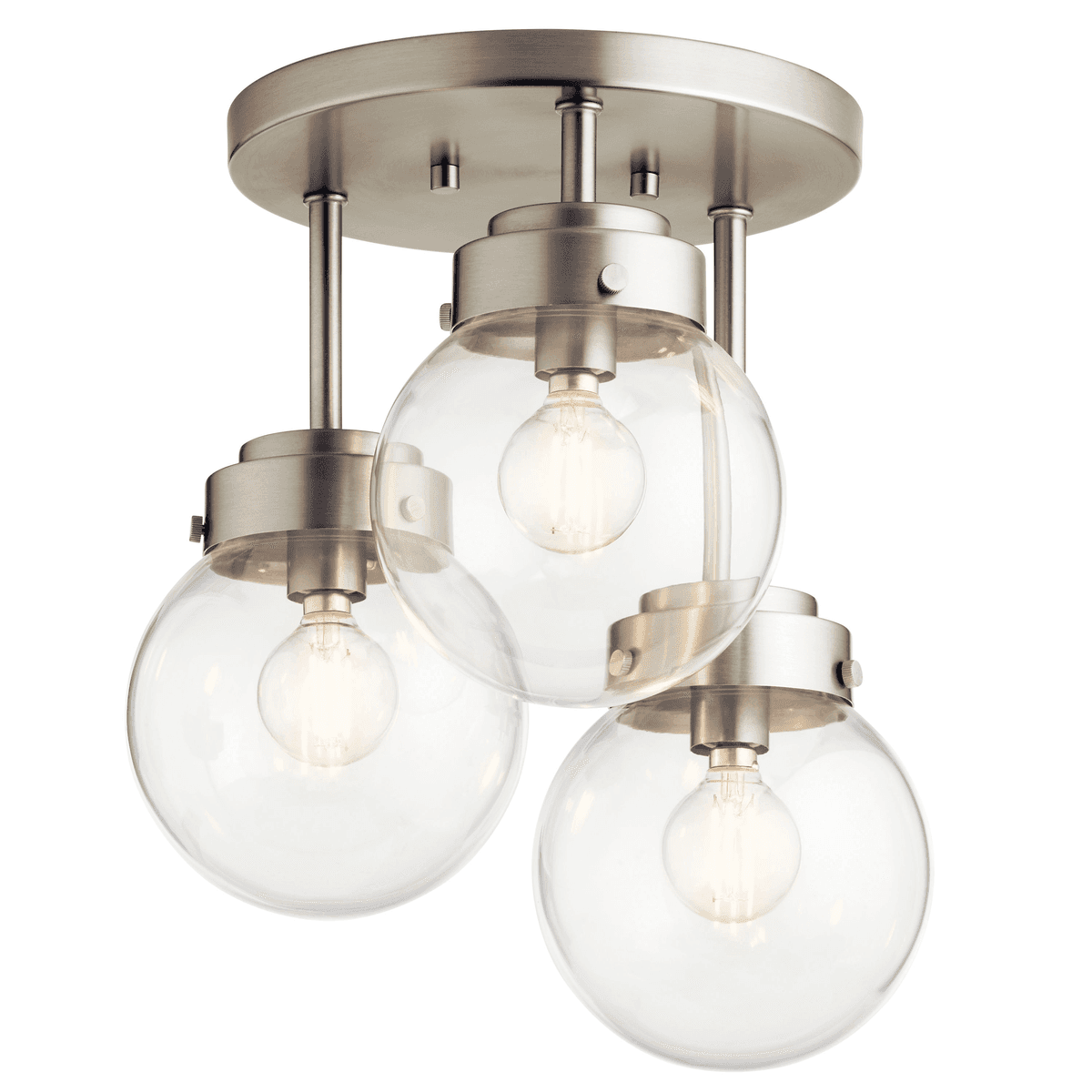 Kichler Strabo 12-in 3-Light Semi-Flush Mount Fixture - Brushed Nickel