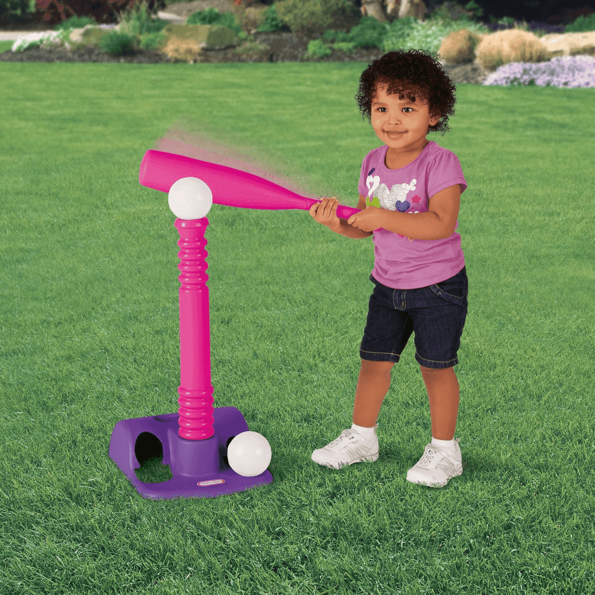 Little Tikes TotSports Pink T-Ball Set with Bat and 2 Balls image 4