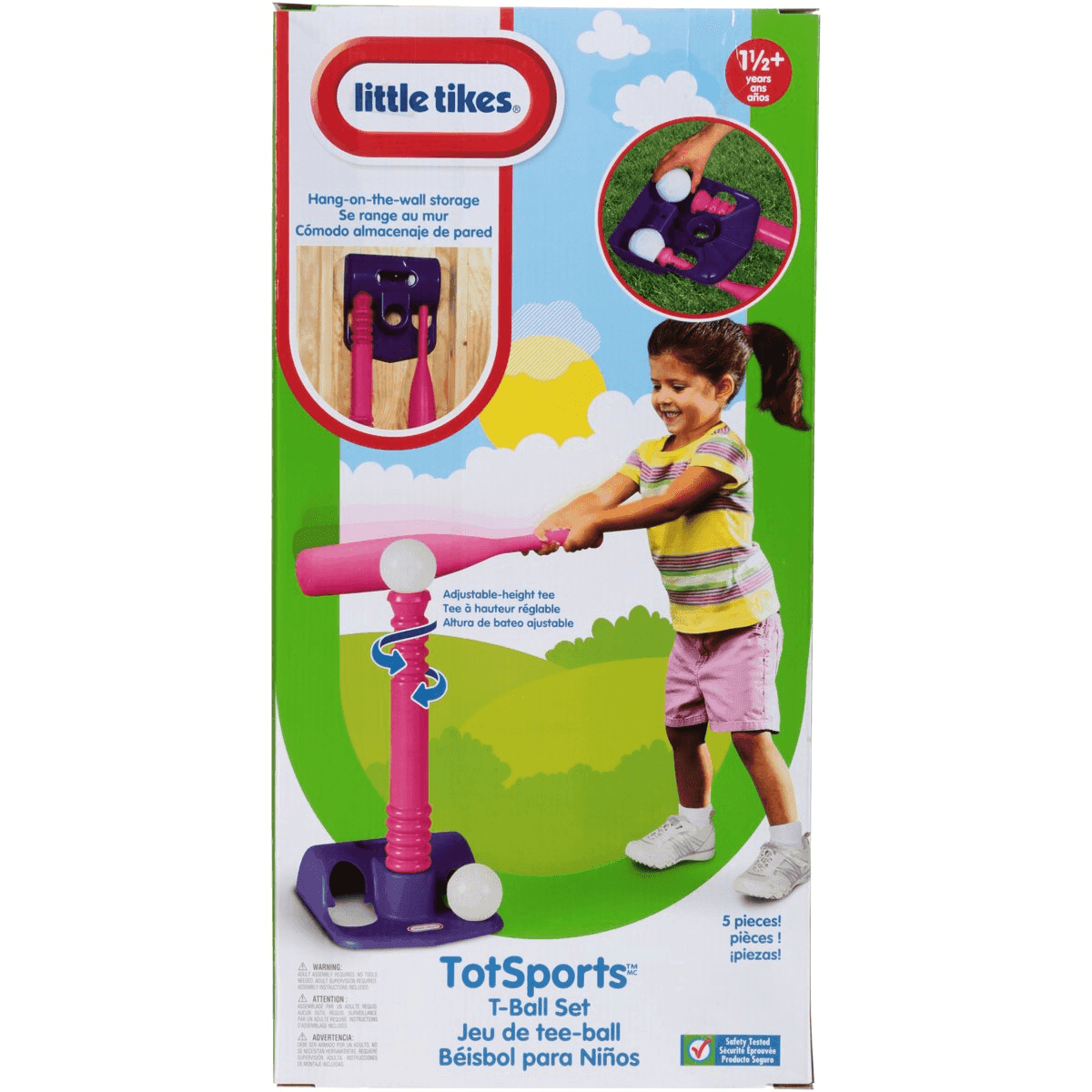 Little Tikes TotSports Pink T-Ball Set with Bat and 2 Balls image 2