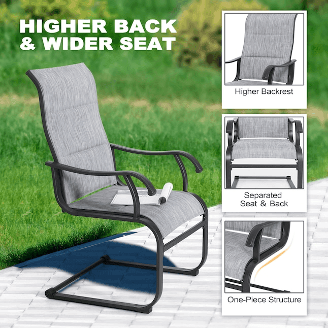Nuu Garden 7-Piece Curved Leg Patio Dining Set with 6 C-Spring Chairs image 4