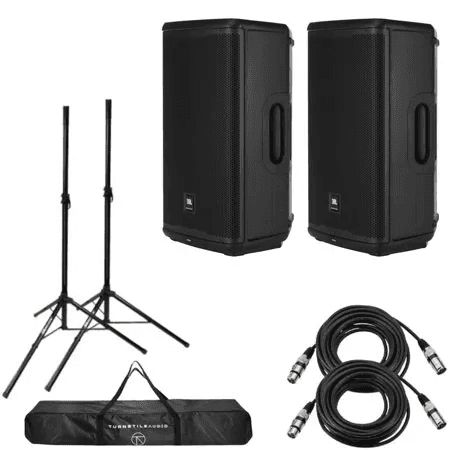 JBL EON715 15-inch 1300W Powered PA Speaker Pair Bundle