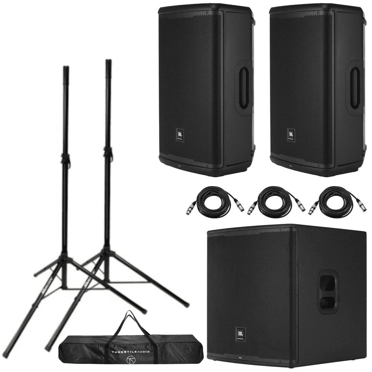 JBL EON715 15-inch 1300W Powered PA Speaker Pair Bundle image 4