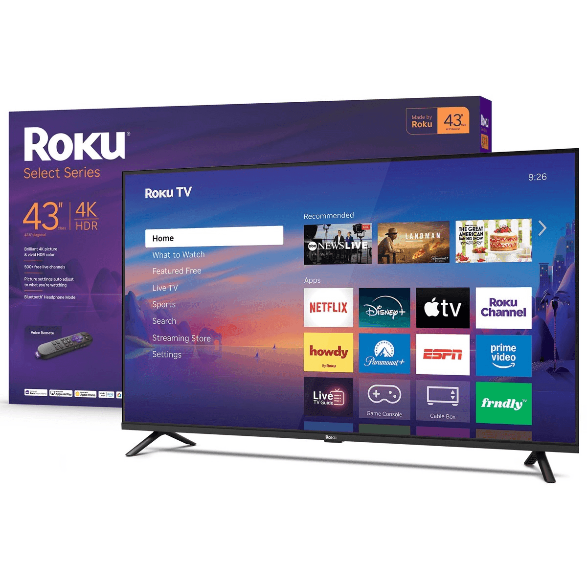 Roku 43" Select Series 4K HDR Smart TV with Roku Voice Remote