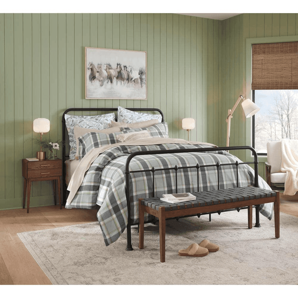 StyleWell Dorley Black Metal Queen Bed