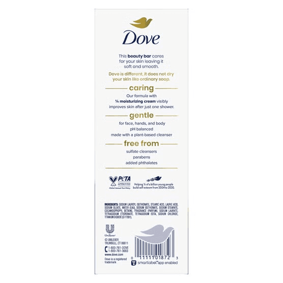 Dove Original Moisturizing Beauty Bar Soap, 3.75 oz, 16 Bars image 2