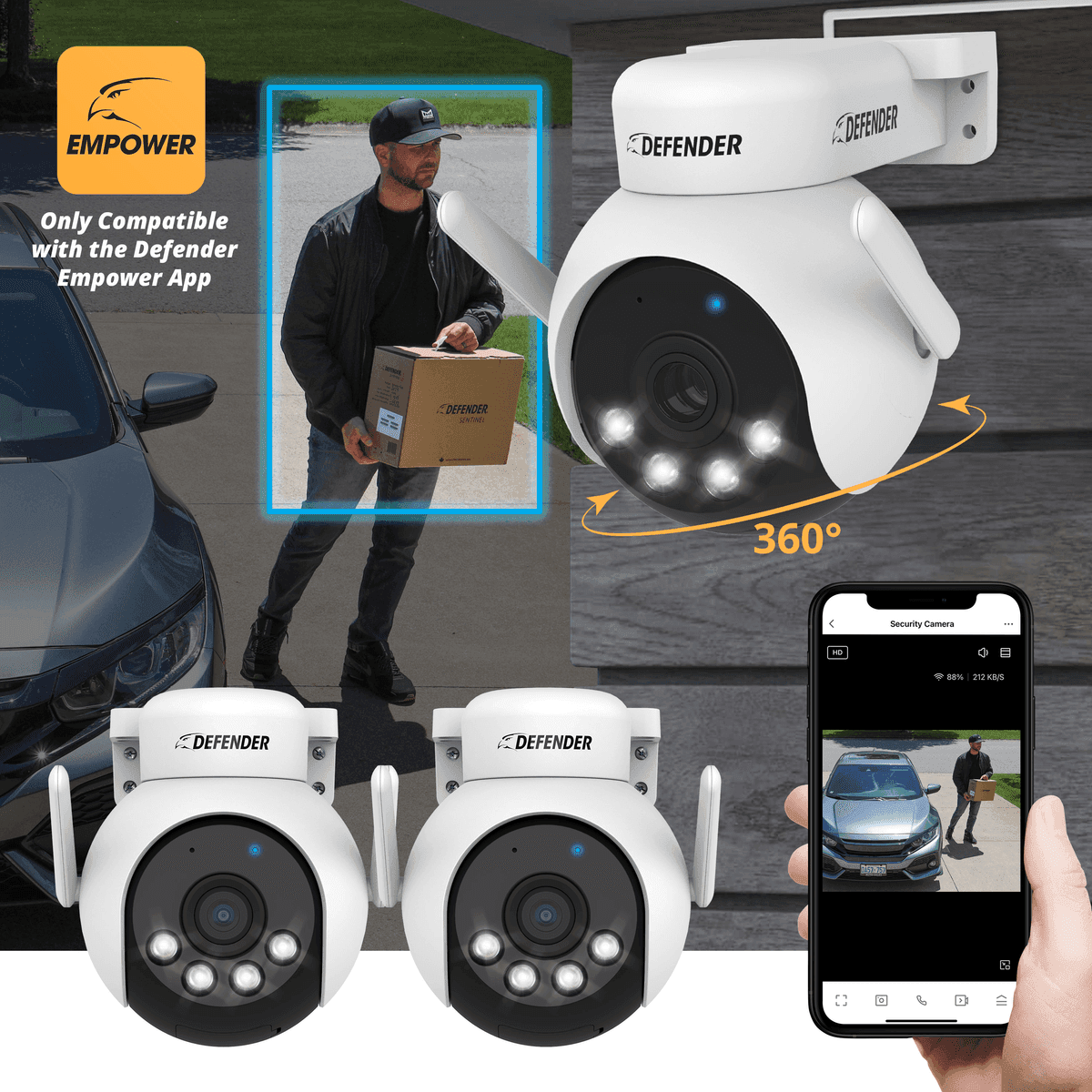 Defender Everwatch AI 4K PTZ Security Camera System, 2-Camera image 2