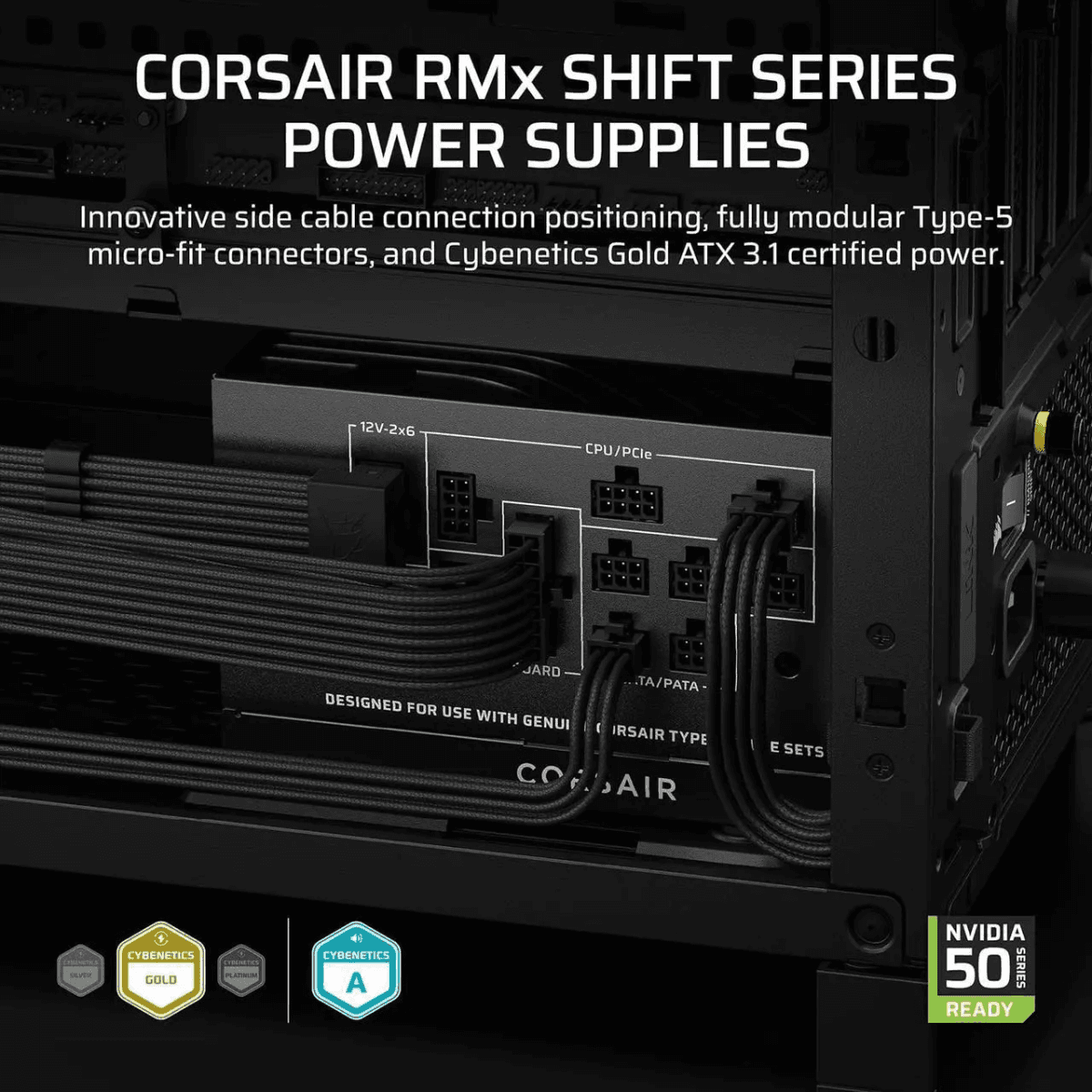 Corsair RM1000x Shift 1000W Fully Modular ATX 3.1 Power Supply image 2