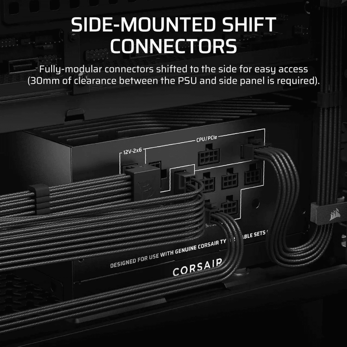 Corsair RM1000x Shift 1000W Fully Modular ATX 3.1 Power Supply image 4