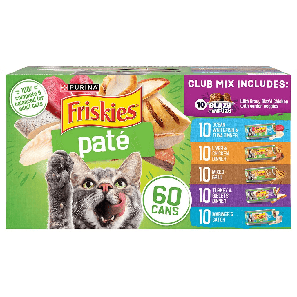 Friskies Pate Wet Cat Food Variety Pack, 60 Count