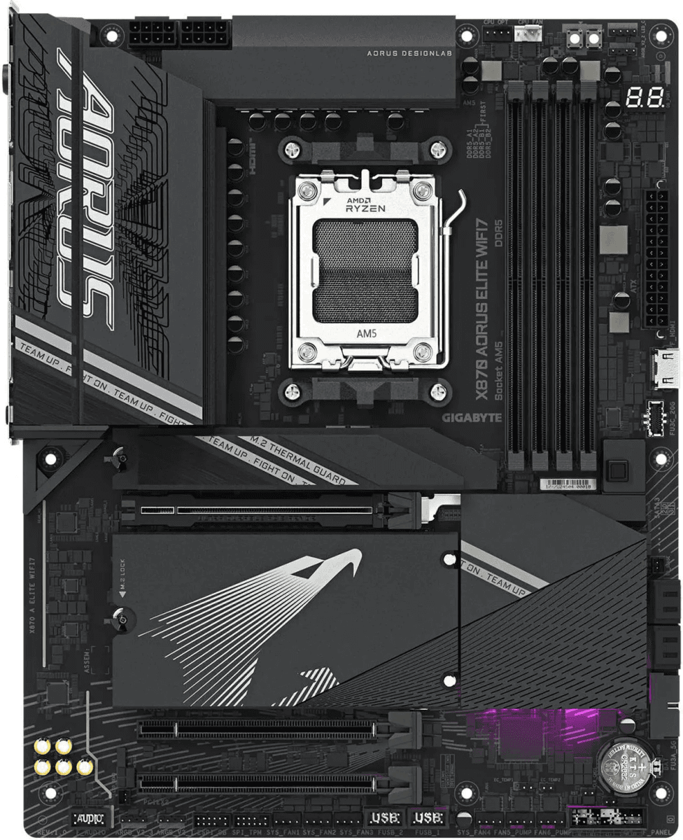 GIGABYTE X870 AORUS ELITE WIFI7 AM5 ATX Motherboard image 2