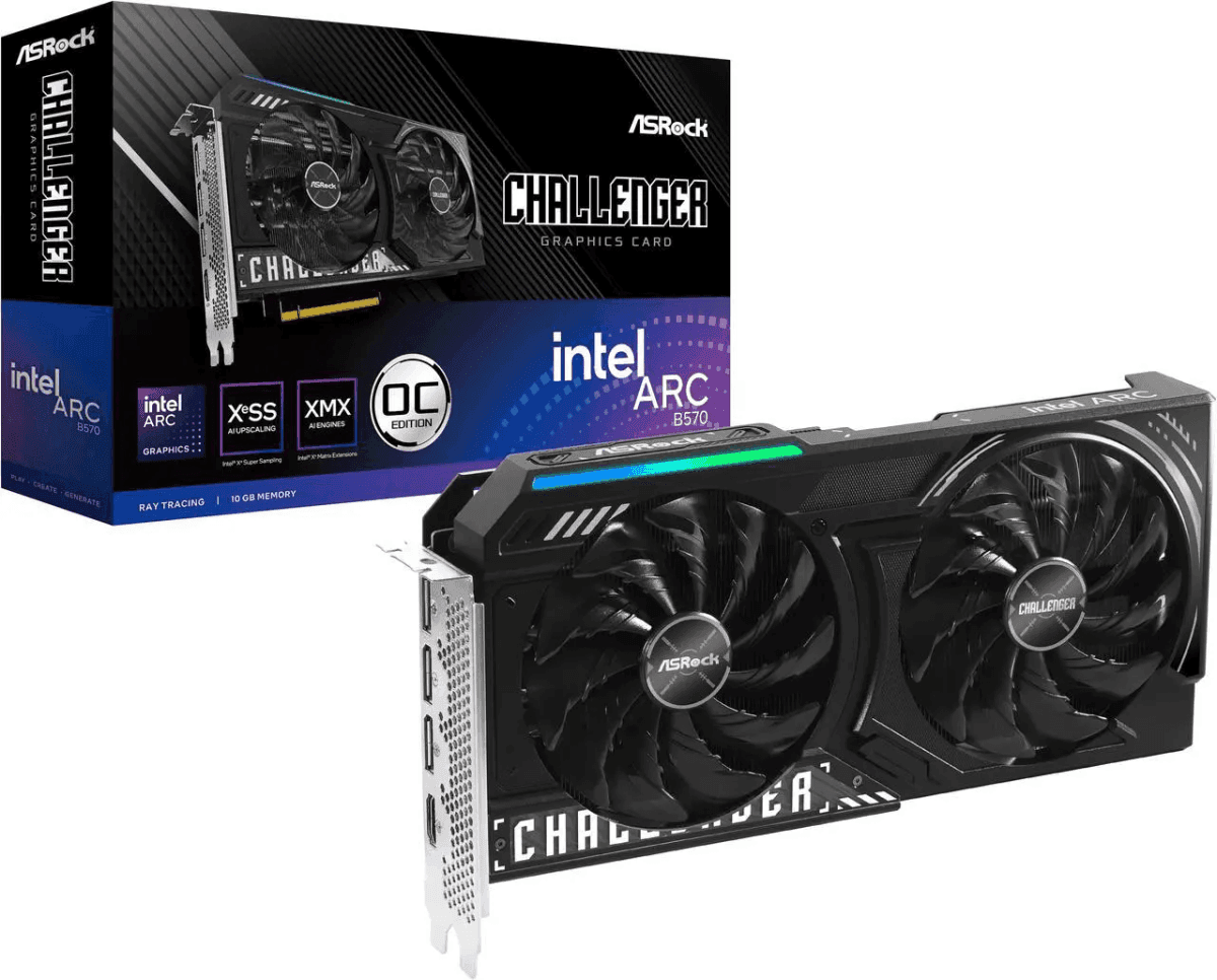ASRock Challenger Intel Arc B570 10GB Graphics Card image 3