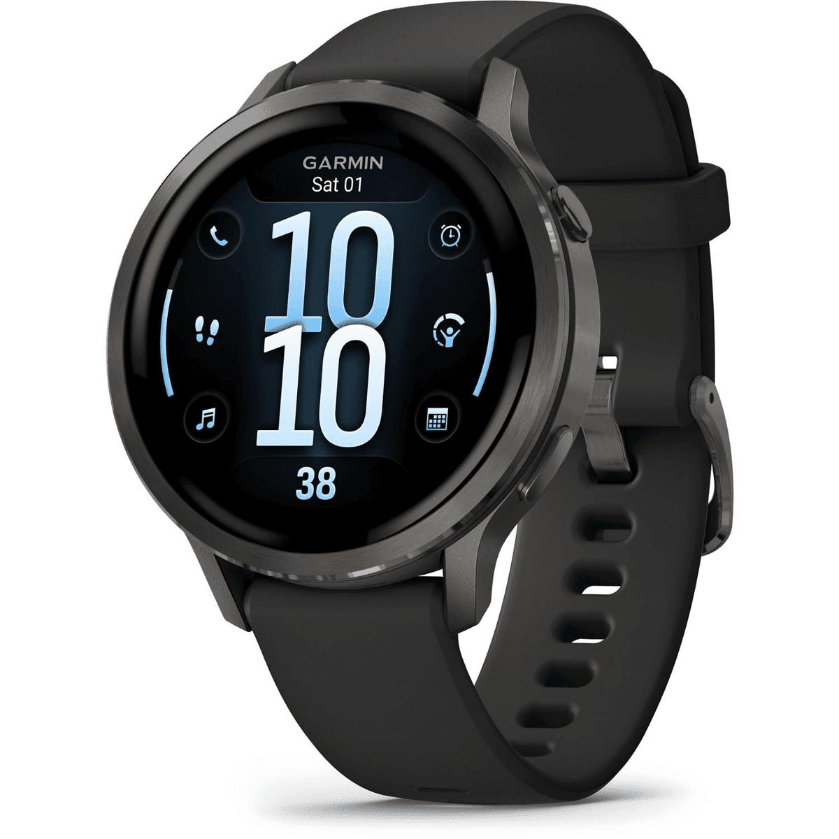 Garmin Venu 4 GPS Smartwatch - Slate/Black Band