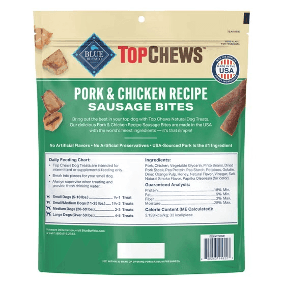 Blue Buffalo Top Chews Pork & Chicken Sausage Dog Treats, 36 oz. image 2