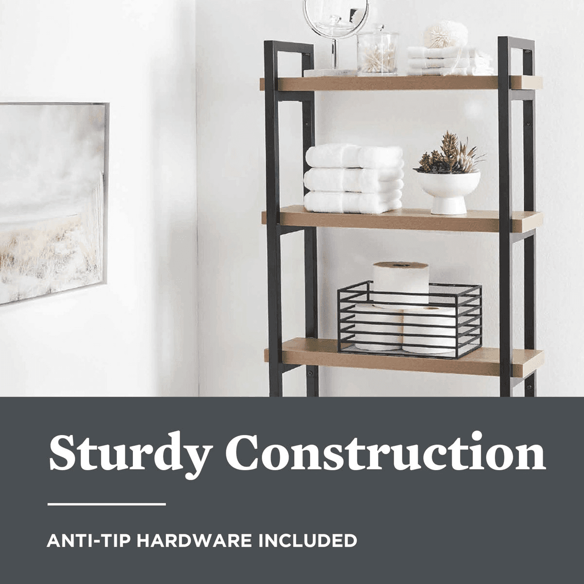 Better Homes & Gardens Jace 3-Shelf Over-the-Toilet Storage Shelf image 4
