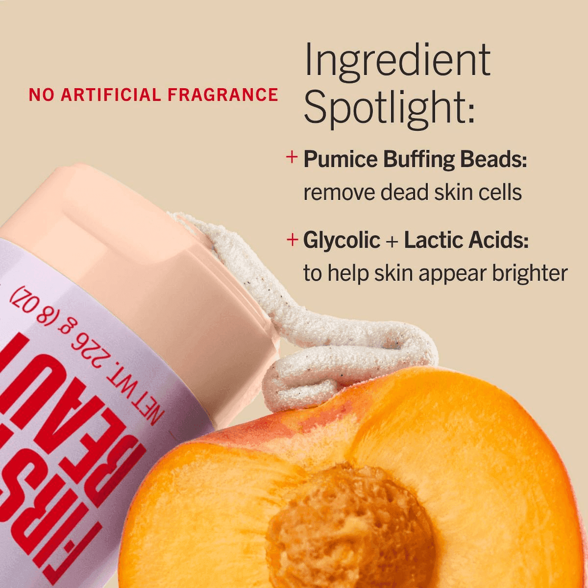 First Aid Beauty KP Bump Eraser Body Scrub, Peach, 8 oz. image 4
