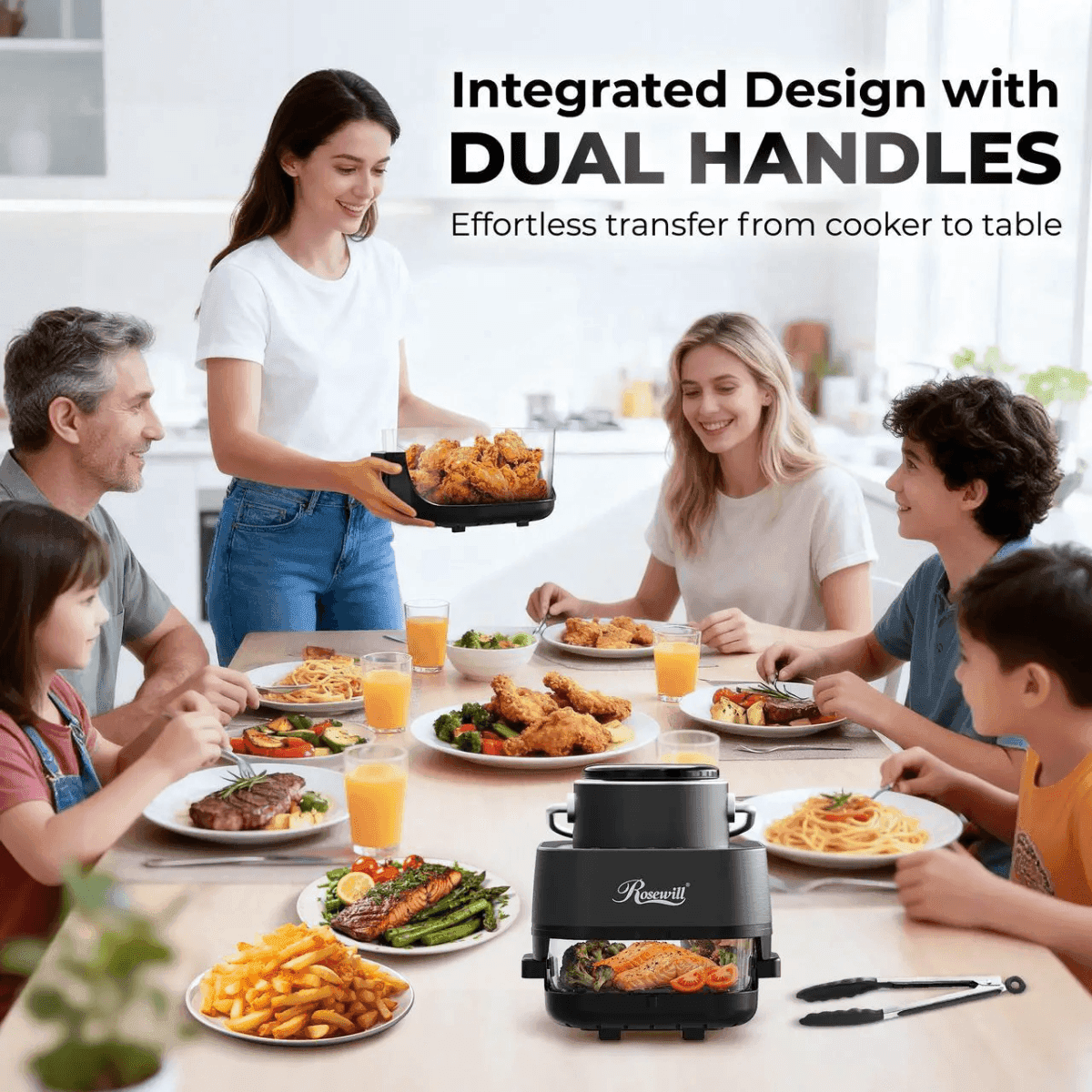 Rosewill 8-in-1 Portable Glass Air Fryer, 5.5-Qt. and 1.6-Qt. image 2