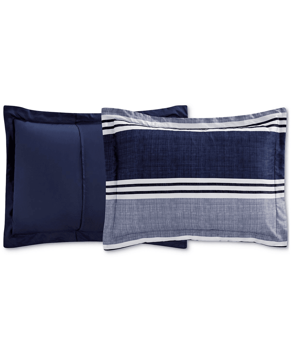 Macy's Aiden Striped 8-Pc. Comforter Set (Blue) image 5