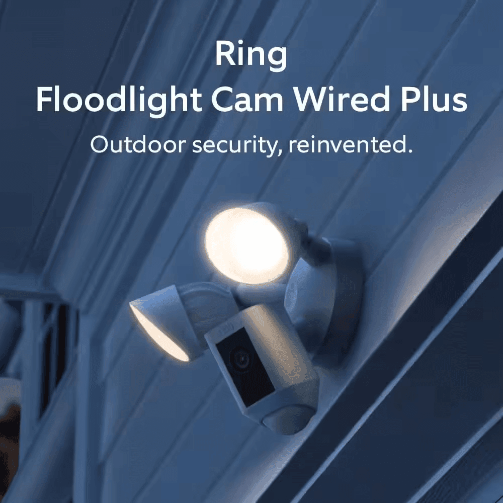 Ring Floodlight Cam Plus Wired Outdoor Security Camera - White image 3