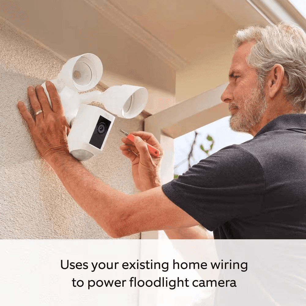 Ring Floodlight Cam Plus Wired Outdoor Security Camera - White image 4
