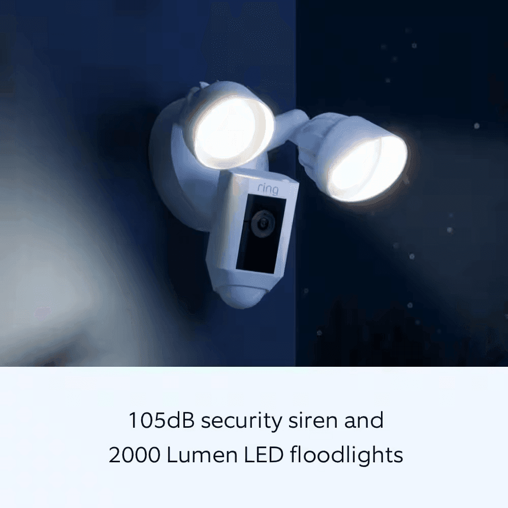 Ring Floodlight Cam Plus Wired Outdoor Security Camera - White