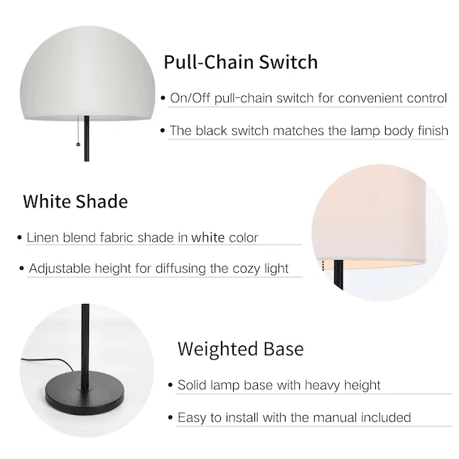 KAWOTI Equitte 64.5-Inch Adjustable Floor Lamp image 3