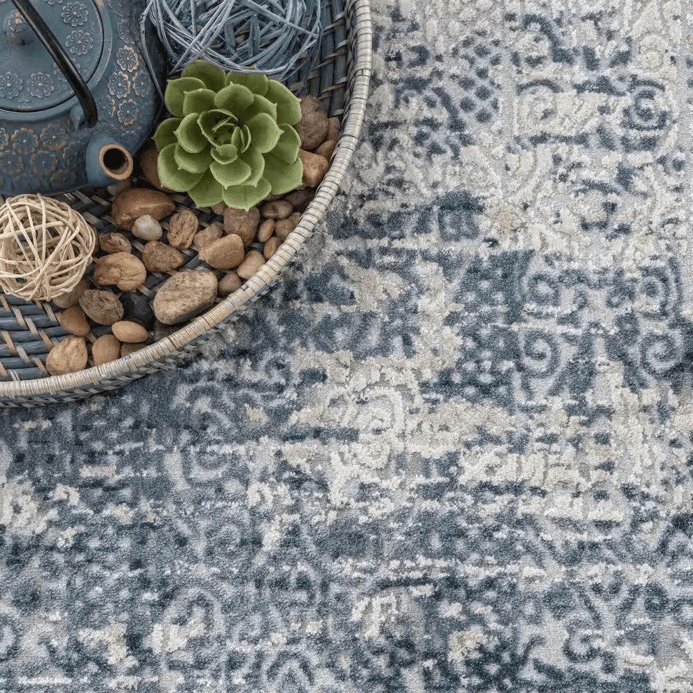 StyleWell Wilde Tribal Distressed Blue 7 ft. x 9 ft. Area Rug image 3