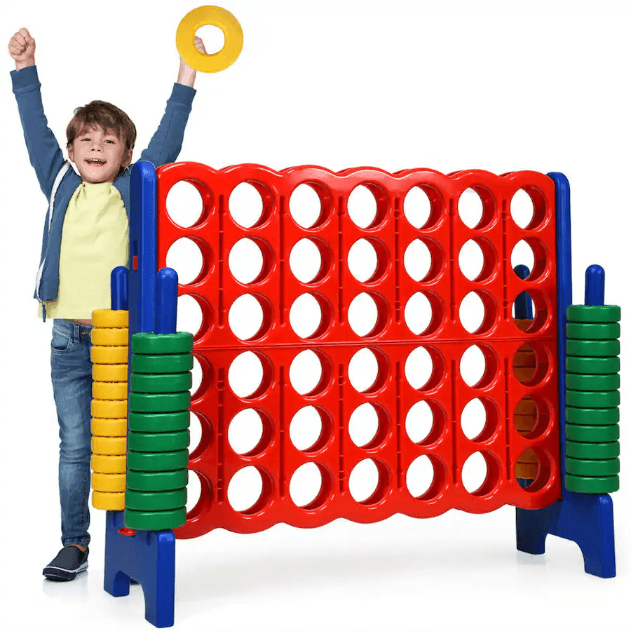 Costway Jumbo 4-to-Score Giant Family Game Set - Red/Blue