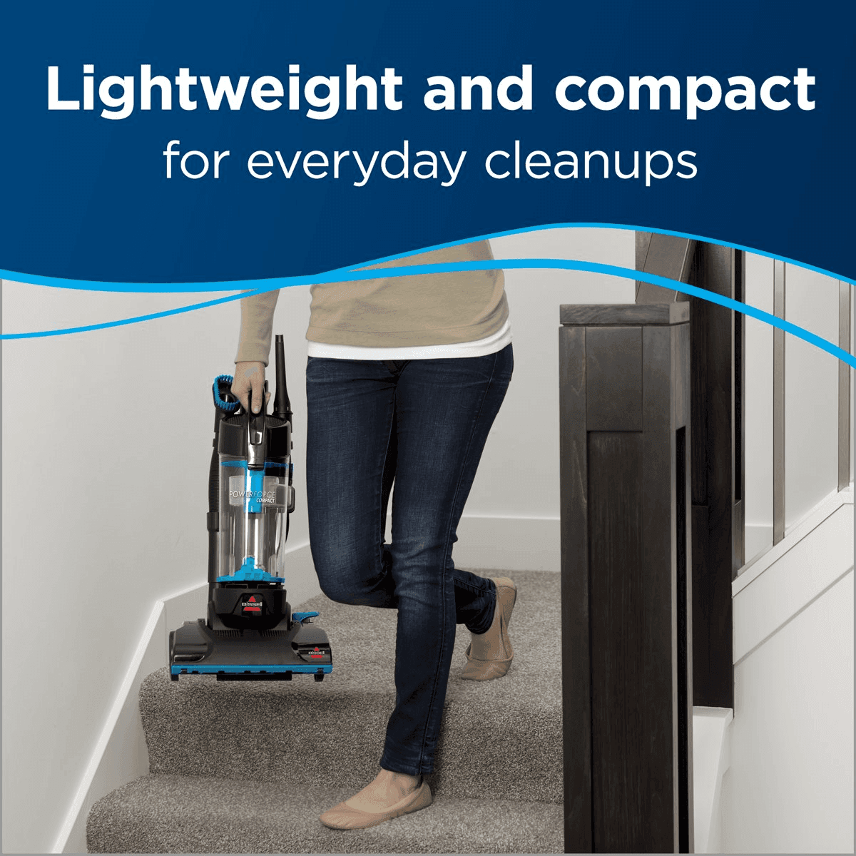 BISSELL PowerForce Compact Bagless Upright Vacuum 2112 - Blue image 3