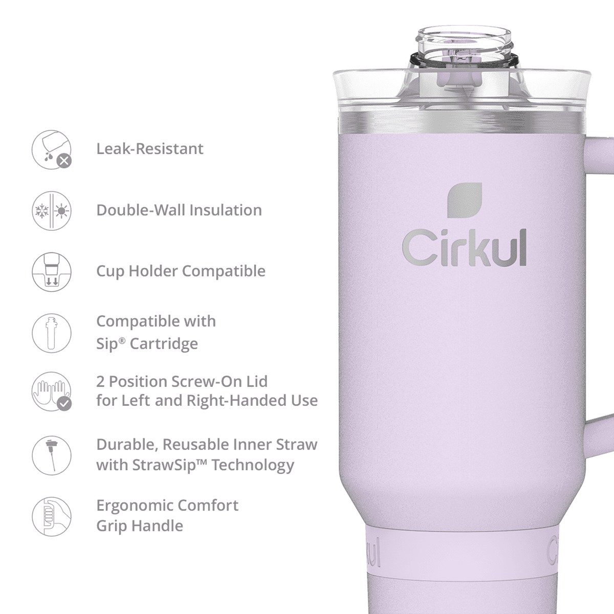 Cirkul 40oz All-Day StrawSip Tumbler - Lilac image 2