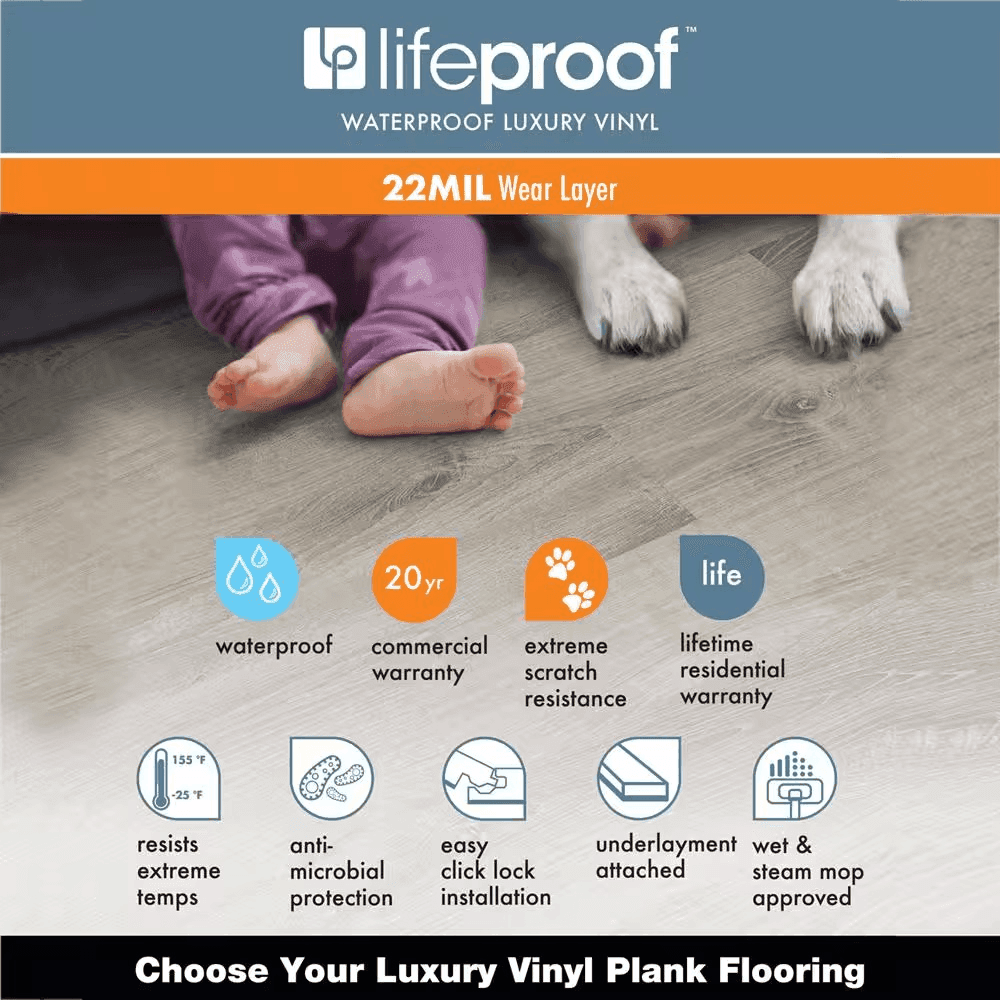 Lifeproof Herringbone Sterling Oak 22-MIL Waterproof Vinyl Plank Flooring (22.3 sq. ft.) image 4